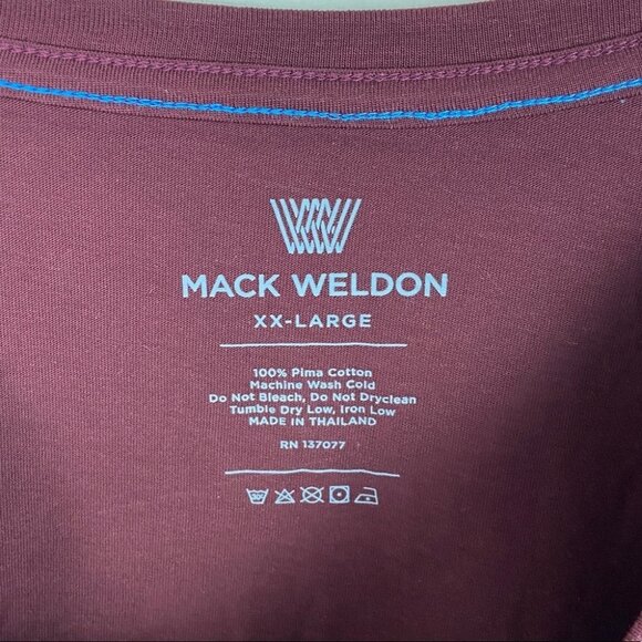 NEW Mack Weldon Pima Cotton Long Sleeve T-Shirt Red Size XXL Tee Crew Neck Shirt - Picture 4 of 7